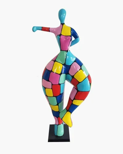 mehrfarbige überschwängliche Frau L en résine polyester résistant au gel, pluie et au soleil. Déco et Artisanat - 1