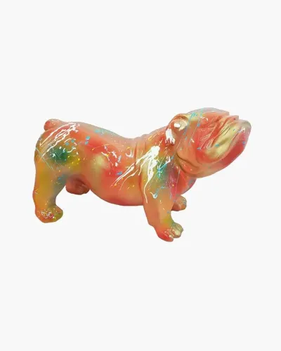 Bulldogge Rave en résine polyester résistant au gel, pluie et au soleil. Déco et Artisanat - 1