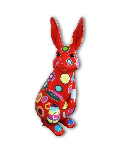 copy of Kaninchen L MEHRFARBIG en résine polyester résistant au gel, pluie et au soleil. Déco et Artisanat - 1