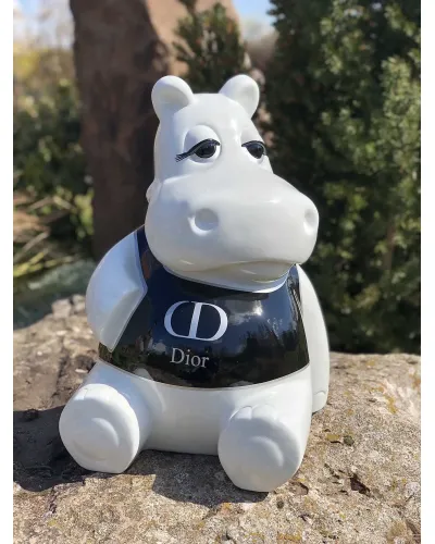 Hippopotame assis L Dior - Déco et Artisanat - 1