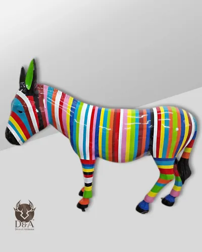 Âne XXL Rayures Multicolore - Déco et Artisanat - 1