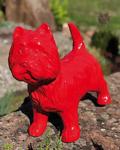 ChienWestie en résine polyester résistant au gel, pluie et au soleil.