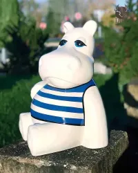 Hippopotame assis L MARIN - Déco et Artisanat - 7
