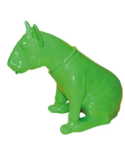 Chien Bull terrier assis en résine