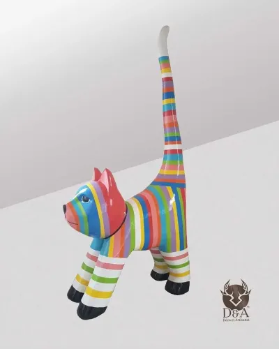 Katze Mehrfarbig XL stehend - Déco et Artisanat - 1