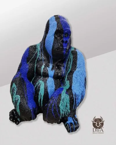 Blauer Müll sitzender Gorilla - Déco et Artisanat - 1