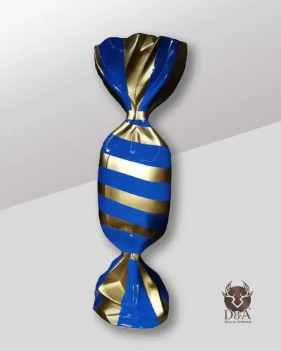 Caramelo rayado azul y dorado - Déco et Artisanat - 1