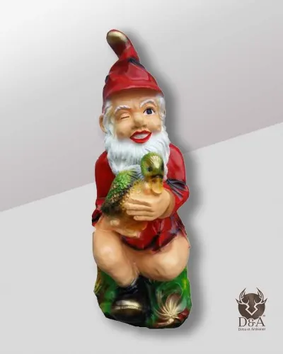 Nain de jardin avec un canard