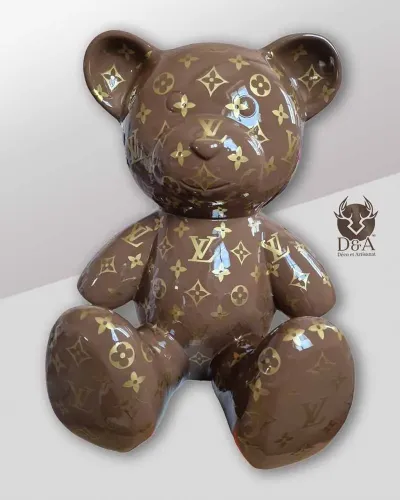 Teddybär sitzt Louis Vuitton Brown - Déco et Artisanat - 1