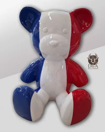 Teddybär sitzt in Frankreich - Déco et Artisanat - 1