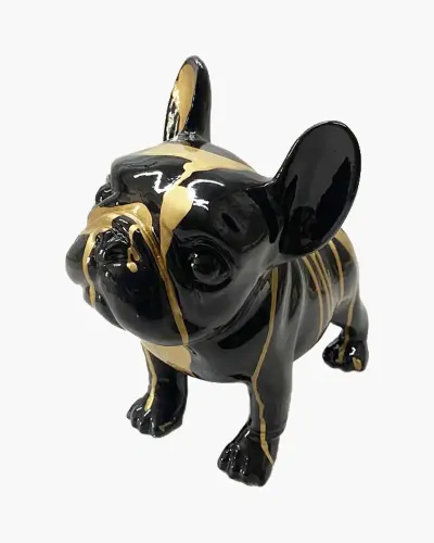 Bulldog standing TRASH Gold Déco et Artisanat - 1