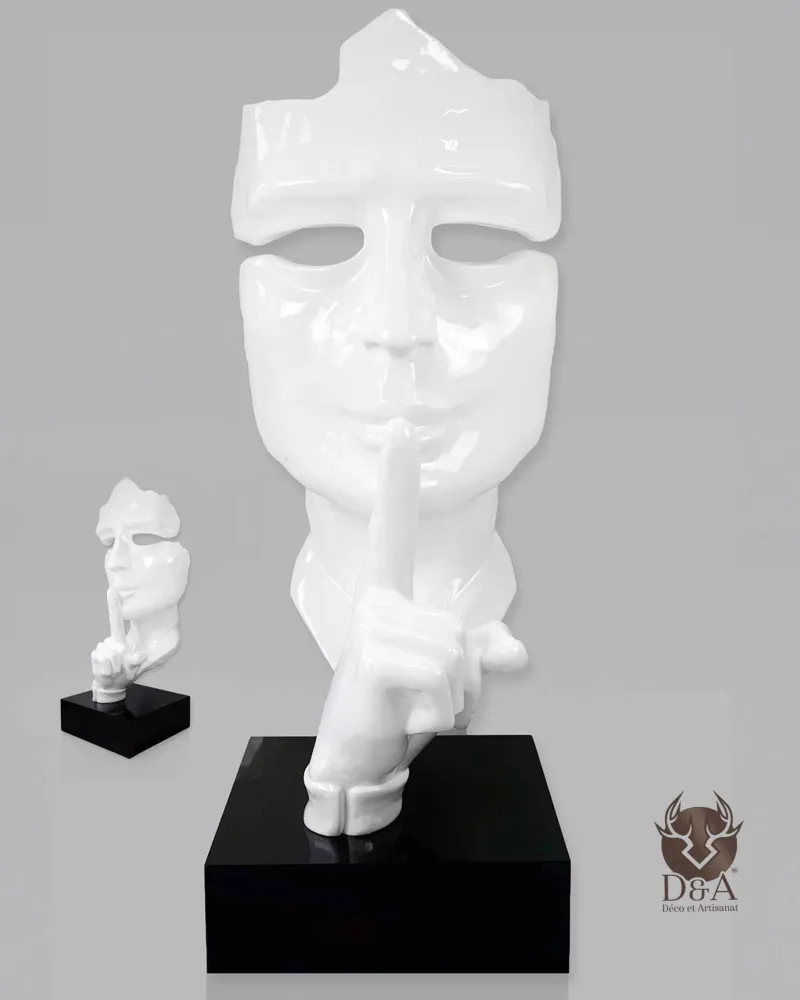 Masque Résine Bicolore Halloween Noël - 3D Peint Main - Bande Élastique Réglable - Taille Unique