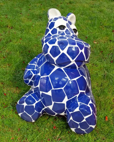 Hippopotame assis XL mosaïque