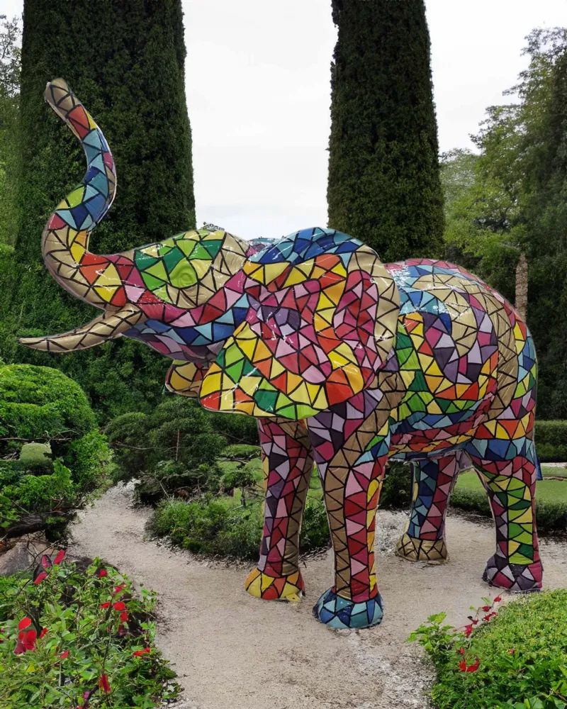 Eléphant mosaïque petit modèle dos bleu - ID'KDO