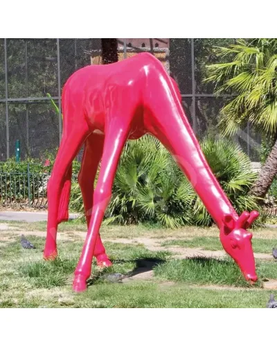 Girafe XXL qui broute - Déco et Artisanat - 1