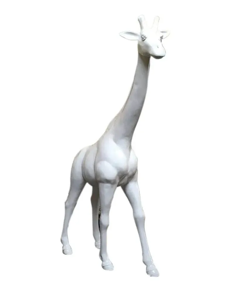 Grande Sculpture Girafe 2 Mètres, Résine, Style Mondrian, Multicolore, Décoration Moderne