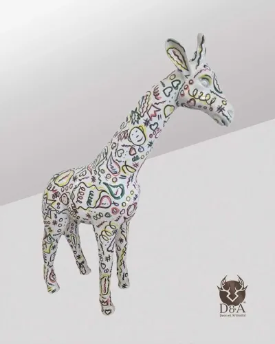 Girafe M White Design debout - Déco et Artisanat - 1
