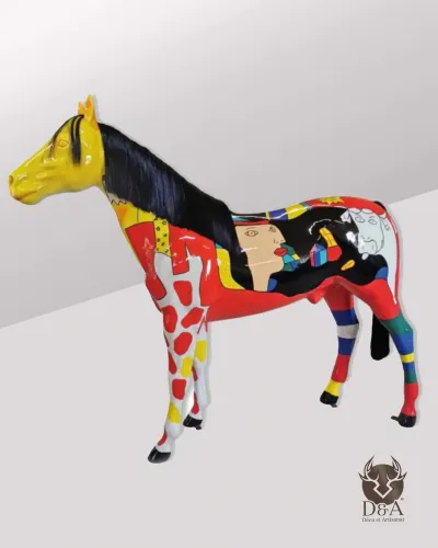 Picasso-Pferd mit schwarzer Mähne Déco et Artisanat - 1
