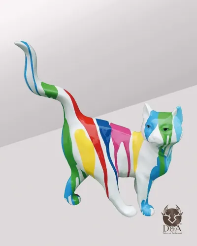 Harzstatue KATZ Müll Schön dich wieder zu sehen, anpassbar nach Ihren Wünschen