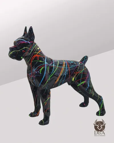 Boxer Bariole noir en résine polyester résistant au gel, à la pluie et au UV du soleil.