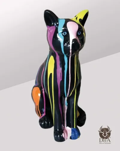 Statue und Harzskulptur einer Katze Müll Ideal für Ihre Dekoration