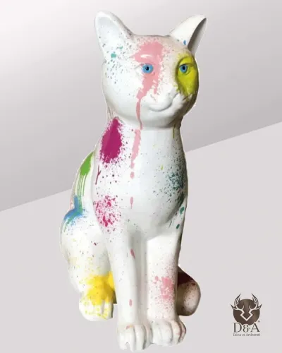 Statue und Harzskulptur einer Katze SPLASH Ideal für Ihre Dekoration