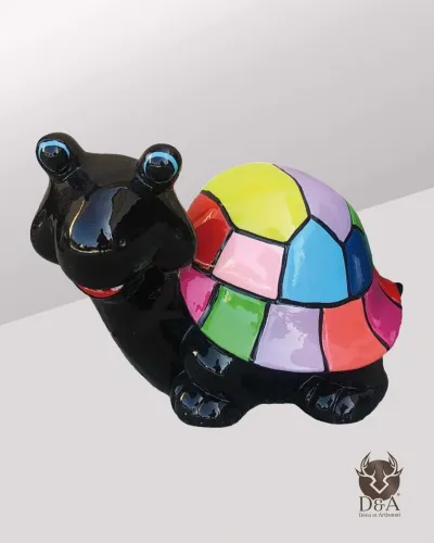 Set De 6 Figurines Tortues En Résine Cristal - Décoration Bureau, Porte-bonheur, Pierres Naturelles (5,5 Cm)