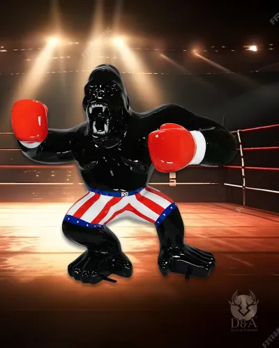 Gorila boxeador de 110 cm, inspirado no mundo de Rocky Balboa