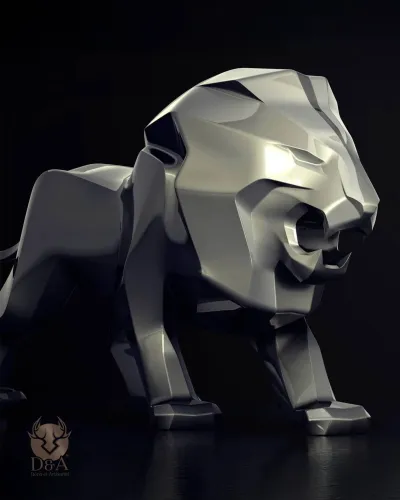 Luxuriöse zeitgenössische Löwenstatue