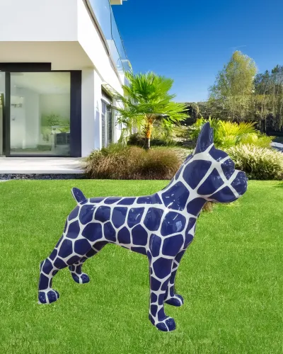 Statue en résine d'un chien Boxer L Trash pour l'intérieur ou l'extérieur