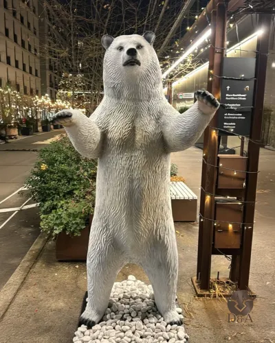 Grande urso branco 3XL realista em resina