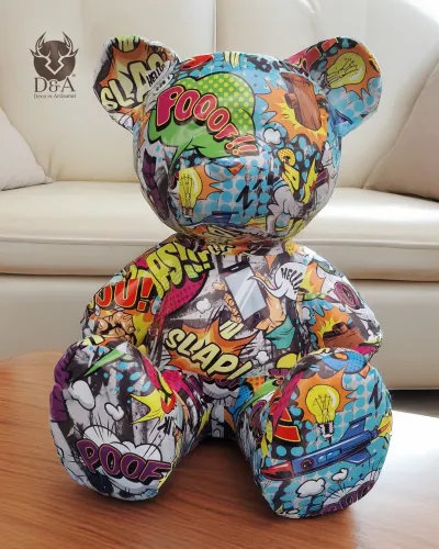Pop Art zittende teddybeer in hars voor decoratie