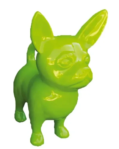 Chihuahua M vert en résine polyester résistant au gel et à la pluie